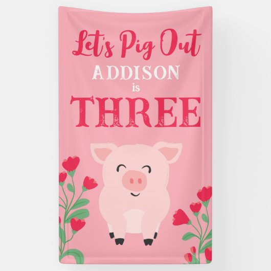 Lasst uns Tierblumenmädchen zum Geburtstag ausrott Banner (Vertikal)