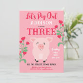 Lasst uns Tierblumenmädchen zum Geburtstag ausrott Einladung (Stehend Vorderseite)