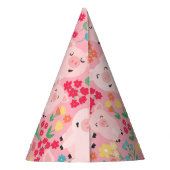 Lasst uns Tierblumenmädchen zum Geburtstag ausrott Partyhütchen (Rückseite)