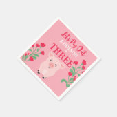 Lasst uns Tierblumenmädchen zum Geburtstag ausrott Serviette (Ecke)