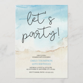 Lasst uns Tropical Beach Geburtstagsparty feiern Einladung