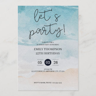 Lasst uns Tropical Beach Geburtstagsparty feiern Einladung