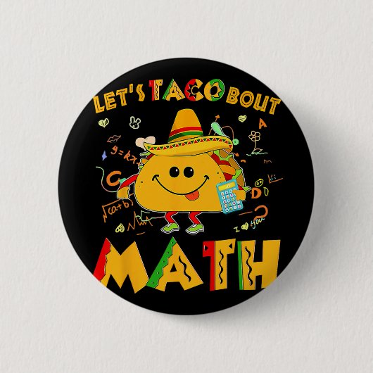 Lasst uns über Mathe taco'n Lustiges Cinco De Mayo Button (Vorderseite)