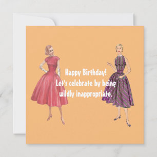 Lasst uns unangemessen lustig retro Geburtstag Fla Karte