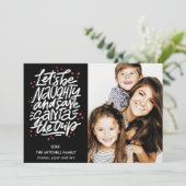 Lasst uns ungezogen gerettet Santa die Reise Funny Karte (Stehend Vorderseite)