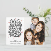 Lasst uns ungezogen gerettet Santa die Reise Funny Karte (Stehend Vorderseite)