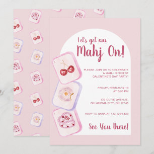 Lasst uns unseren Mahjong-Tag am Galentine's Day f Einladung