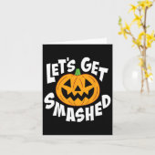 Lasst uns verdammten Spaß Halloween Pumpkin Lächel Karte (Gelbe Blume)