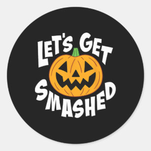 Lasst uns verdammten Spaß Halloween Pumpkin Lächel Runder Aufkleber