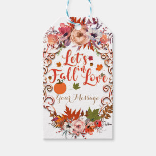Lasst uns verlieben Hochzeitsgeschenk Herbstliche Geschenkanhänger