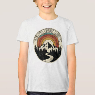 Lasst uns verlorene Retro-Bergabenteuer im Freien Tri-Blend Shirt