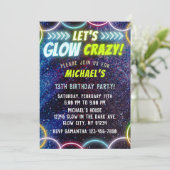 Lasst uns verrückt in das Dunkle Neon Lights Fun P Einladung (Stehend Vorderseite)