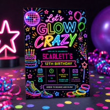 Lasst uns verrückt leuchten: Neon-Disco-Geburtstag