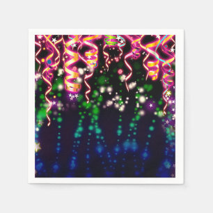 Lasst uns verrückt leuchten Neonlichter Geburtstag Serviette