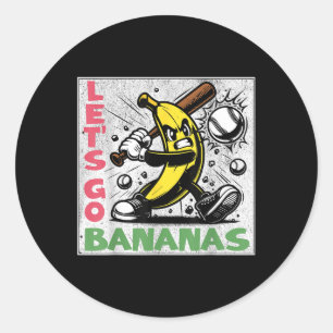 Lasst uns verrückte Bananen lustige Banane Jugend  Runder Aufkleber