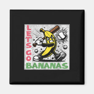 Lasst uns verrückte Bananen sein Lustige Banane Ju Magnet