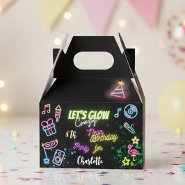 Lasst uns verrückten NeonGeburtstag glühen Geschenkschachtel