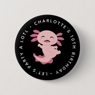 Lasst uns viel feiern! • Axolotl-Geburtstagsfeier  Button