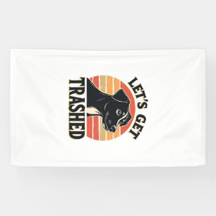 Lasst uns Vintage-Hund-Grafik Retro-Sonnenuntergan Banner