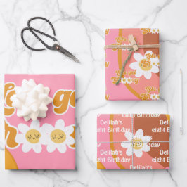 Lasst uns Vintagen Geburtstag erfrischend feiern Geschenkpapier Set