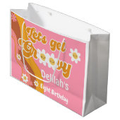 Lasst uns Vintagen Geburtstag erfrischend feiern Große Geschenktüte (Vorderseite Schrägansicht)