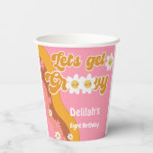 Lasst uns Vintagen Geburtstag erfrischend feiern Pappbecher (Rückseite)