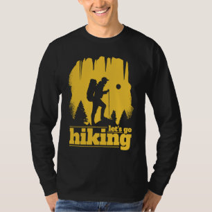 Lasst uns Wandern gehen, Wander-Silhouette Design T-Shirt