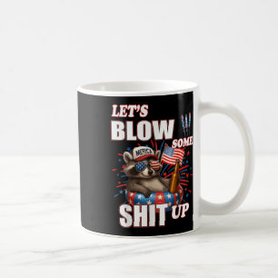 Lasst uns Wasplos Raccoon US-Flagge 4. Juli hochja Kaffeetasse