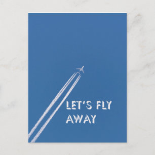 Lasst uns wegfliegen postkarte