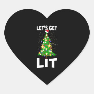 Lasst uns Weihnachten aufleuchten Herz-Aufkleber