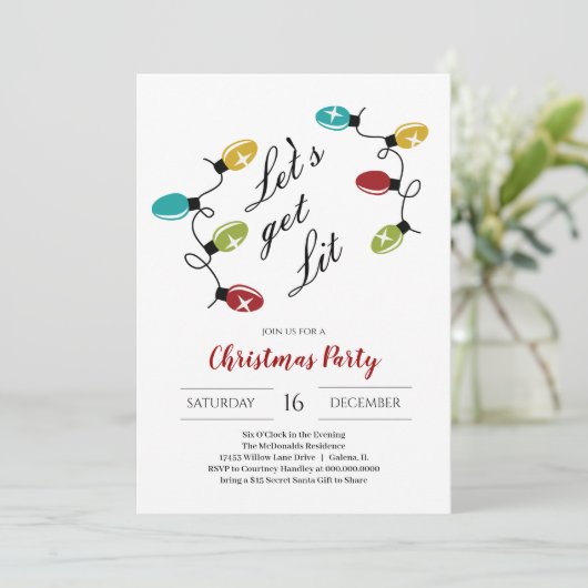 Lasst uns Weihnachten genießen Einladung (Stehend Vorderseite)