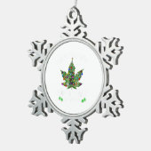 Lasst uns Weihnachten im Juli Weihnachtsbaum bekom Schneeflocken Zinn-Ornament (Rechts)