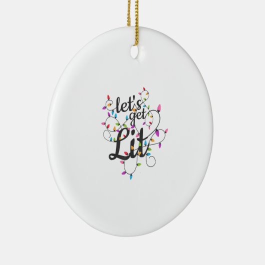 Lasst uns Weihnachten Lässiges Weihnachtslicht bek Keramik Ornament (Rechts)