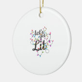Lasst uns Weihnachten Lässiges Weihnachtslicht bek Keramik Ornament (Links)