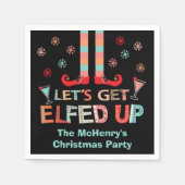 Lasst uns Weihnachten Party Elf erledigen Serviette (Vorderseite)