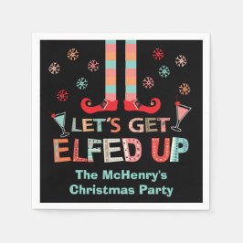 Lasst uns Weihnachten Party Elf erledigen Serviette