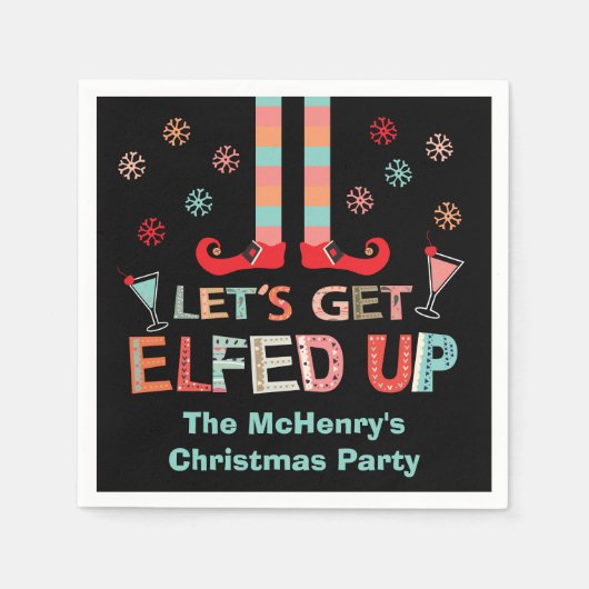 Lasst uns Weihnachten Party Elf erledigen Serviette (Vorderseite)