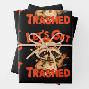 Lasst uns Weihnachten verwüsten Waschbär Verwilder Geschenkpapier Set