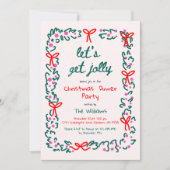 Lasst uns Weihnachten von Jolly Whimsical Hand zie Einladung (Vorderseite)