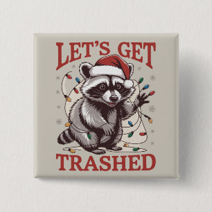 Lasst uns Weihnachten Waschbär-Saison verwildert b Button