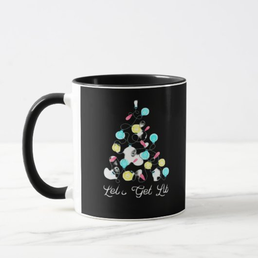 Lasst uns Weihnachten Weihnachten Lights Funny Pun Tasse (Links)