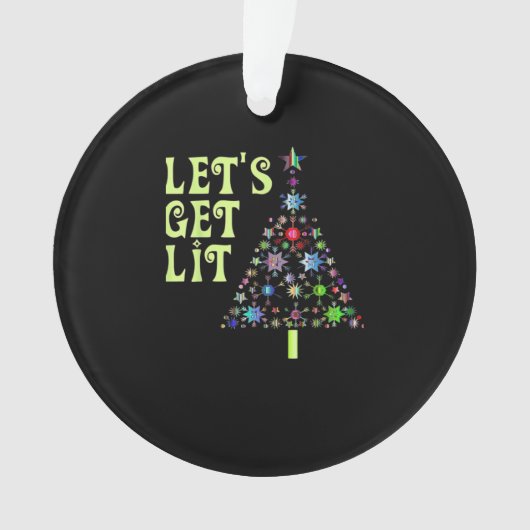 Lasst uns Weihnachts-Funny-Design bekommen Ornament (Vorderseite)