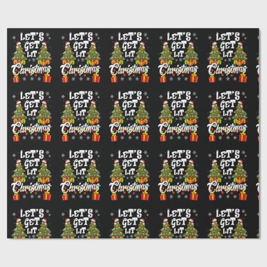 Lasst uns Weihnachts-Lichter Funny Familie Ugly X Geschenkpapier (Flach)