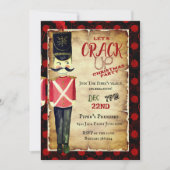 Lasst uns Weihnachts-Nutcracker-rote Einladung auf (Vorderseite)