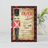 Lasst uns Weihnachts-Nutcracker-rote Einladung auf (Stehend Vorderseite)