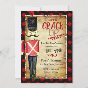 Lasst uns Weihnachts-Nutcracker-rote Einladung auf