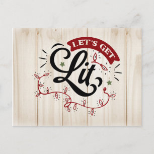 Lasst uns Weihnachts-Party einladen   Postkarte