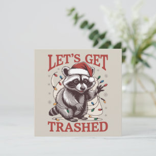 Lasst uns Weihnachts-Raccoon Season Feral zerstöre Feiertagskarte