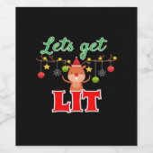 Lasst uns Weihnachts-Rentier-Funny holen Weinetikett (Einzelnes Label)