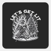 Lasst uns Weihnachts-Weihnachtsfeiern genießen Quadratischer Aufkleber (Vorderseite)